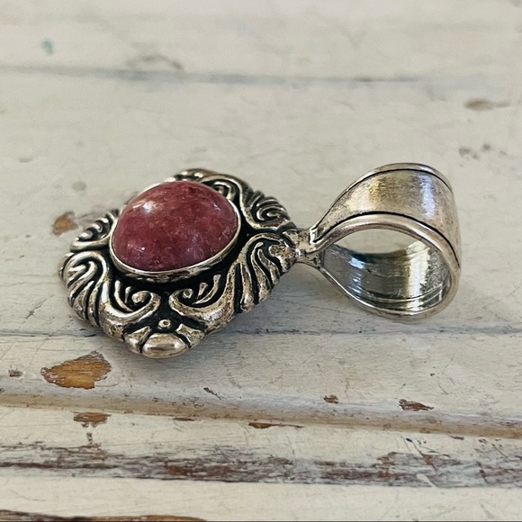 Carolyn Pollack 925 pink rhodochrosite pendant FIRM - Picture 2 of 4